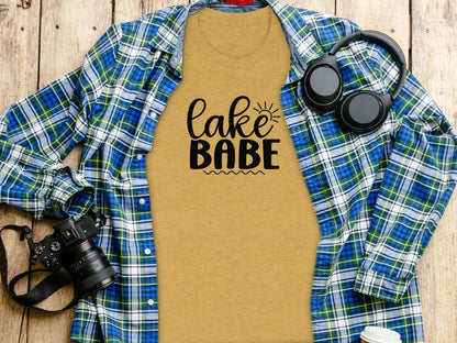 Lake Babe with Sun Design Fun Summer Vacation T-Shirt T-Shirt - Outdoor & Adventure Collection - Mile Marker 16 Gear by Cloud 16 Clothing Co.