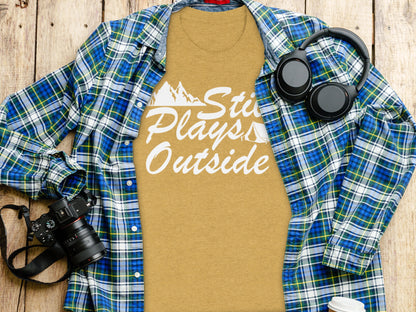 Still Plays Outside With Mountain Tent Graphic T-Shirt T-Shirt - Outdoor & Adventure Collection - Mile Marker 16 Gear by Cloud 16 Clothing Co.