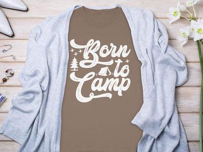 Born to Camp Graphic Tee Perfect for Outdoor Lovers