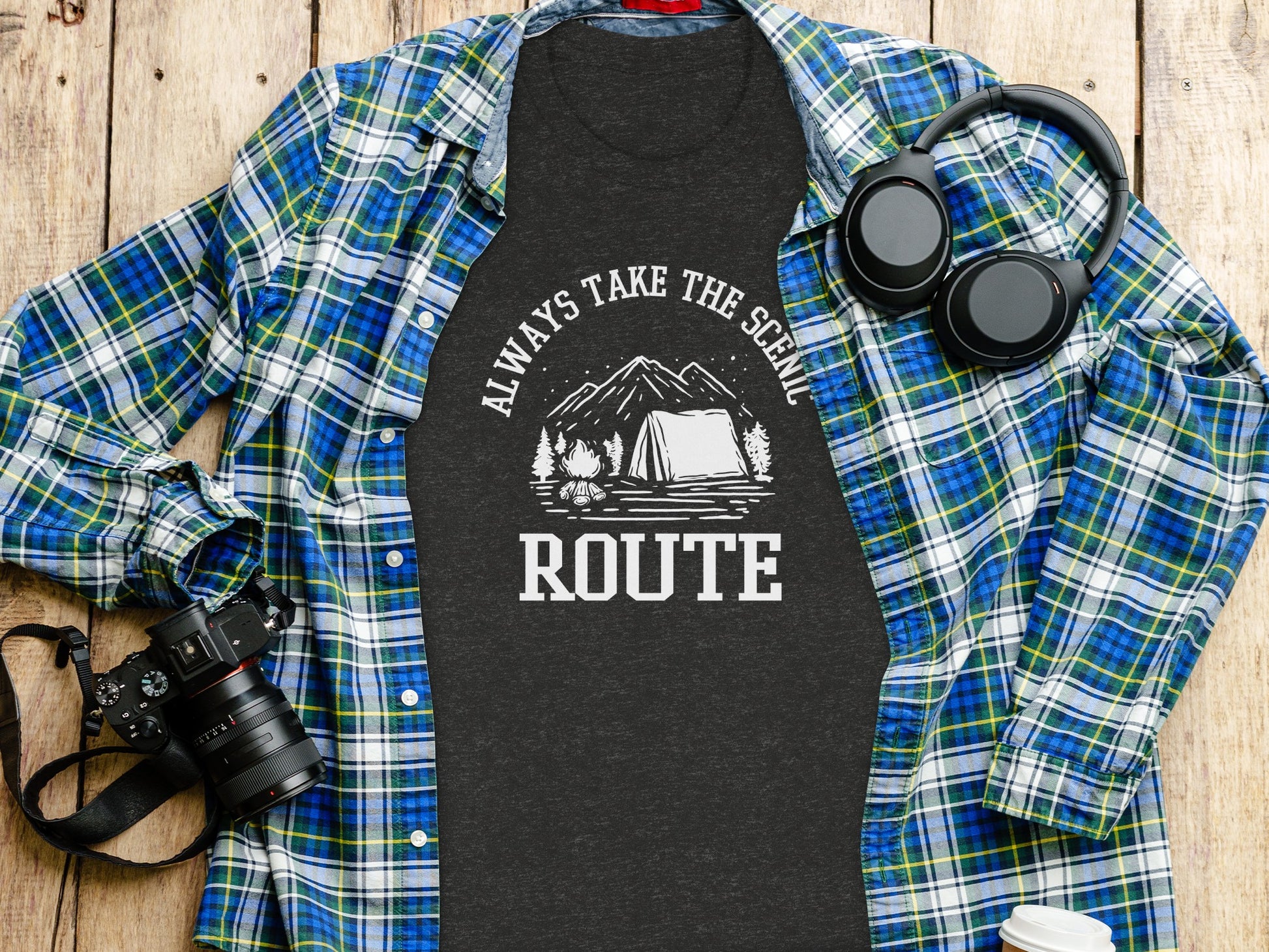 Always Take The Scenic Route Camping Adventure T-Shirt T-Shirt - Outdoor & Adventure Collection - Mile Marker 16 Gear by Cloud 16 Clothing Co.