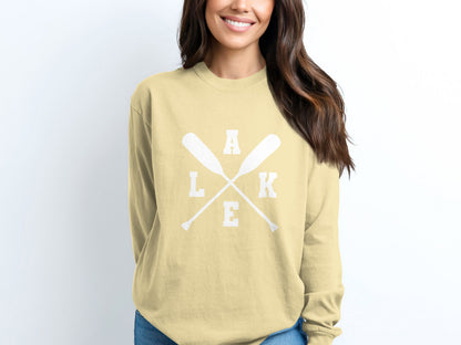 Stylish Lake Graphic Long Sleeve Shirt for Outdoor Lovers