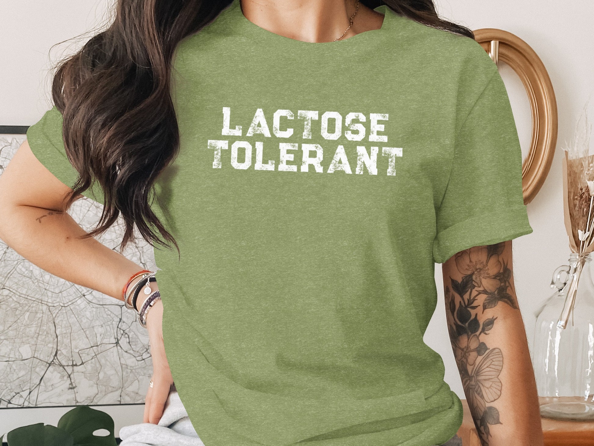 Lactose Tolerant Graphic Tee Funny Statement Shirt