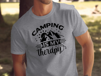 Camping Is My Therapy Outdoorsy Adventure Quote T-Shirt T-Shirt - Outdoor & Adventure Collection - Mile Marker 16 Gear by Cloud 16 Clothing Co.