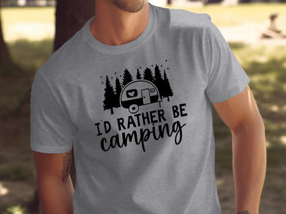 Id Rather Be Camping Nature Adventure Graphic Design T-Shirt T-Shirt - Outdoor & Adventure Collection - Mile Marker 16 Gear by Cloud 16 Clothing Co.