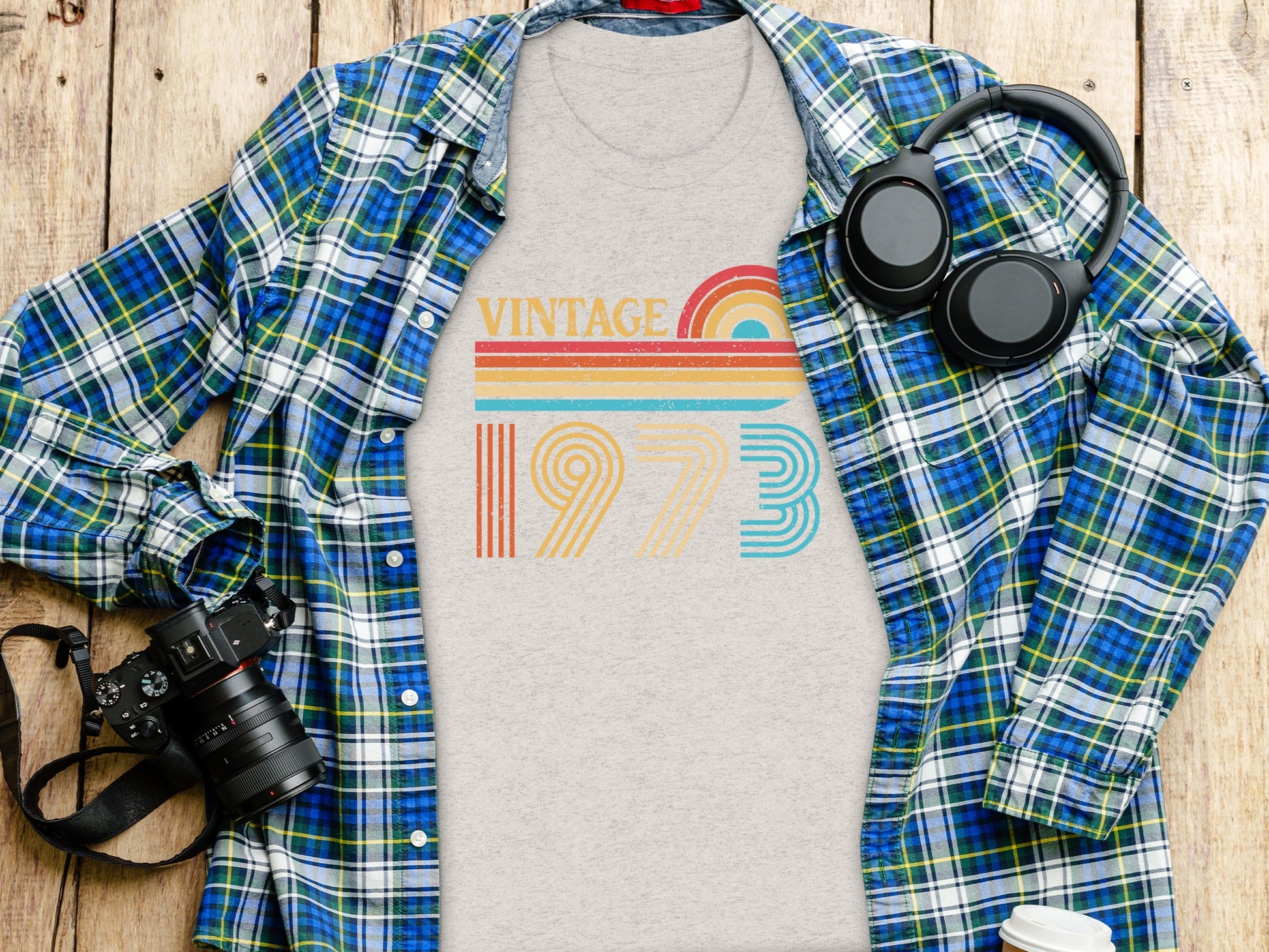 Vintage 1973 Graphic Tee Retro 70s Nostalgia Shirt Product
