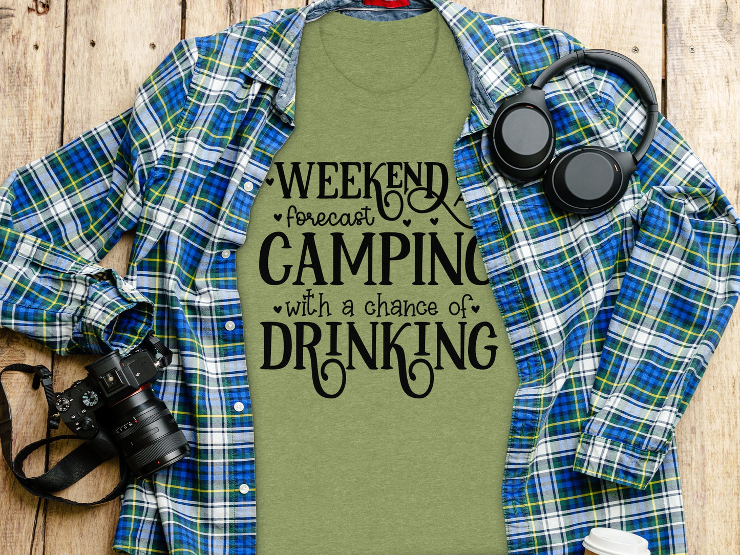Weekend Forecast Camping With A Chance Of Drinking T-Shirt T-Shirt - Outdoor & Adventure Collection - Mile Marker 16 Gear by Cloud 16 Clothing Co.
