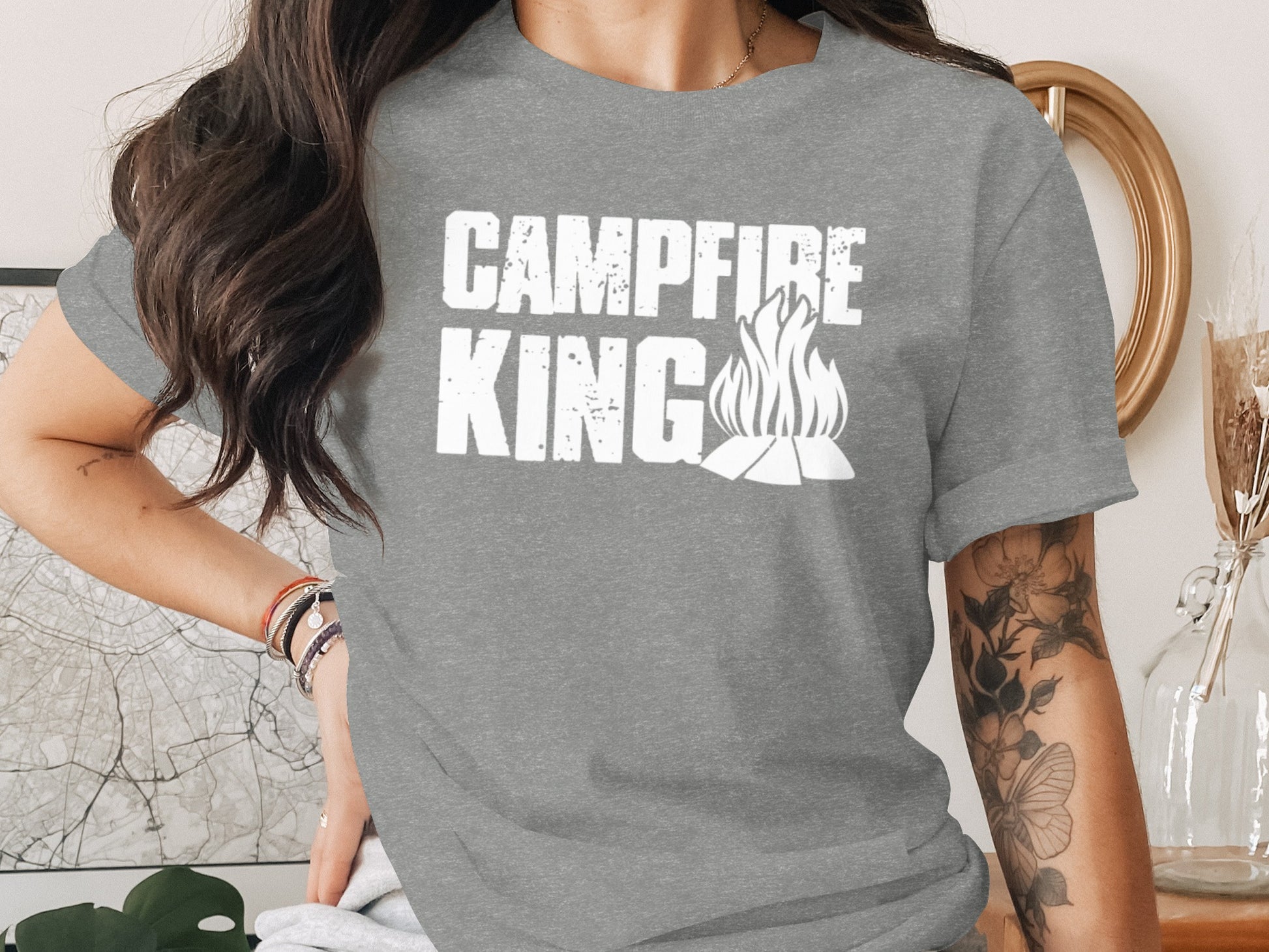 Campfire King Flames Graphic Outdoors Adventure T-Shirt T-Shirt - Outdoor & Adventure Collection - Mile Marker 16 Gear by Cloud 16 Clothing Co.