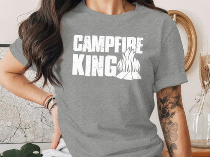 Campfire King Flames Graphic Outdoors Adventure T-Shirt T-Shirt - Outdoor & Adventure Collection - Mile Marker 16 Gear by Cloud 16 Clothing Co.