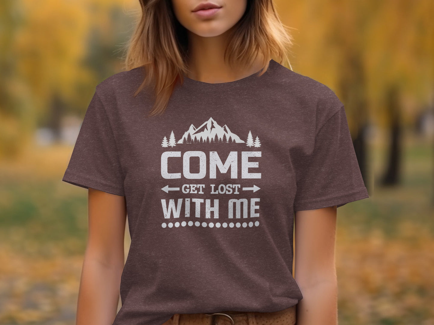 Come Get Lost With Me Mountains and Trees Graphic T-Shirt T-Shirt - Outdoor & Adventure Collection - Mile Marker 16 Gear by Cloud 16 Clothing Co.