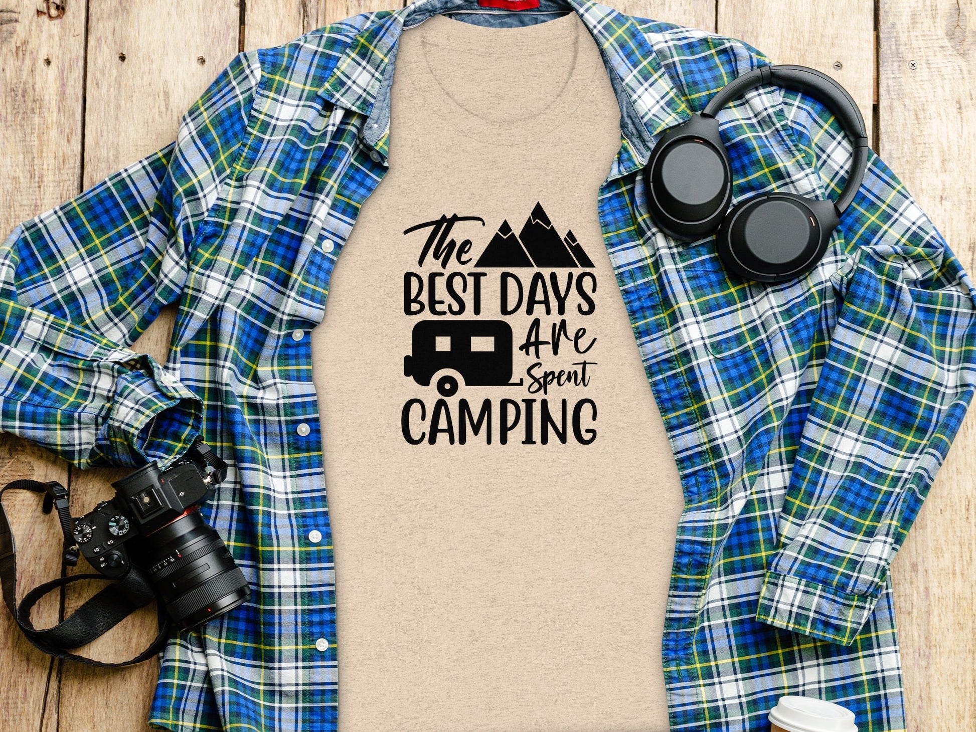 The Best Days Are Spent Camping Graphic Design T-Shirt T-Shirt - Outdoor & Adventure Collection - Mile Marker 16 Gear by Cloud 16 Clothing Co.
