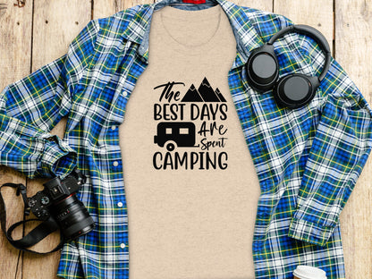 The Best Days Are Spent Camping Graphic Design T-Shirt T-Shirt - Outdoor & Adventure Collection - Mile Marker 16 Gear by Cloud 16 Clothing Co.