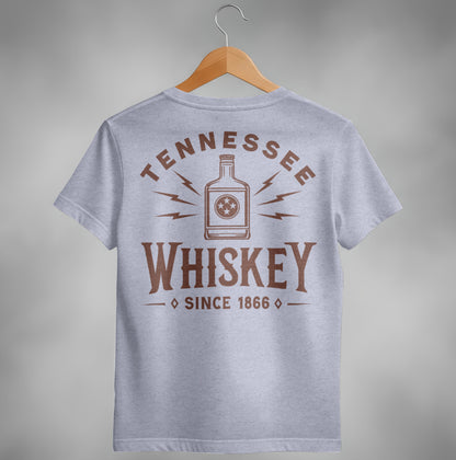 Tennessee Whiskey Bottle Since 1866 Graphic T-Shirt T-shirt - Scrappy Malone's Bar 100-Proof Humor - Cloud 16 Clothing Co.