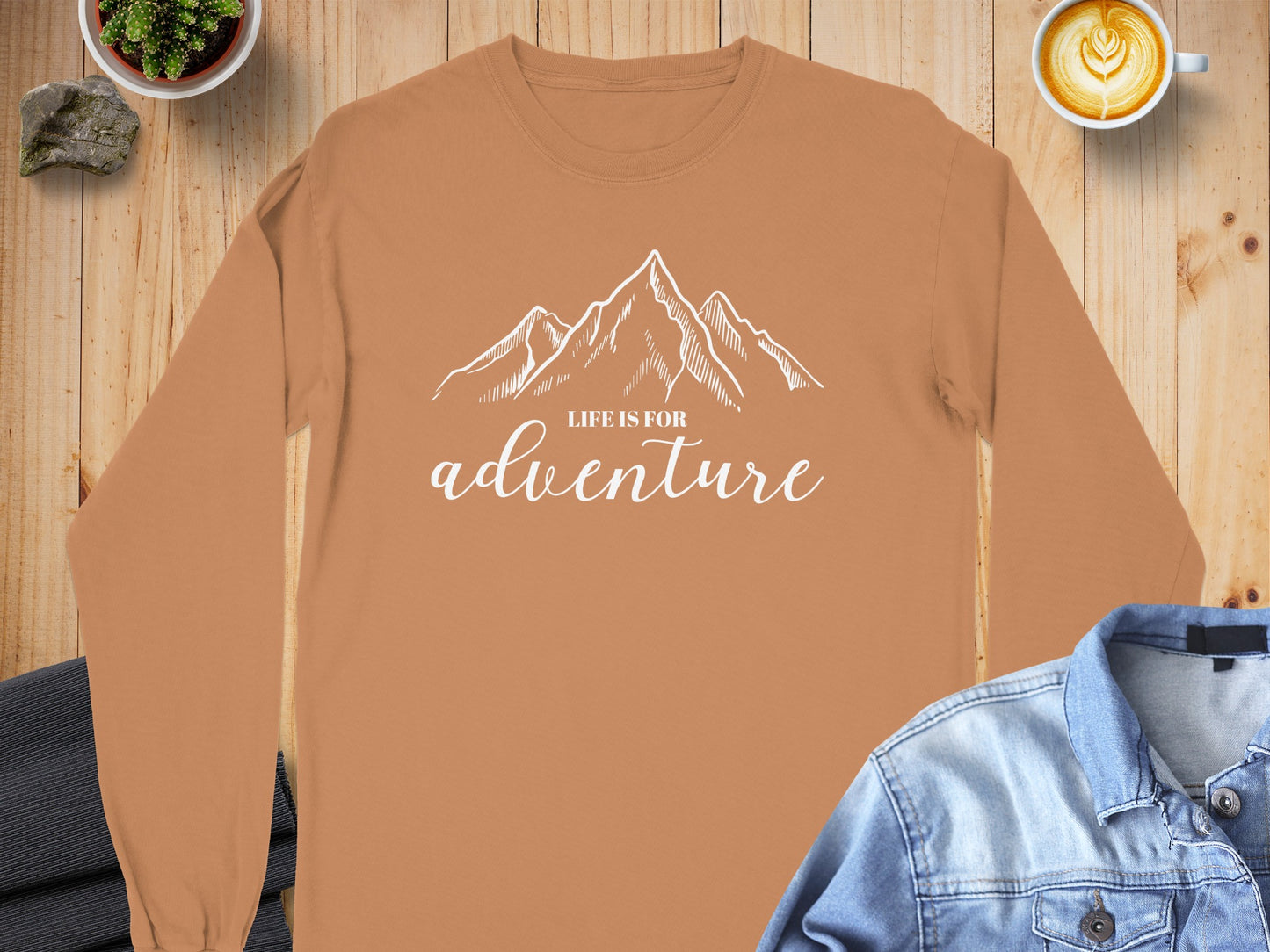 Life Is For Adventure Graphic Long Sleeve Shirt