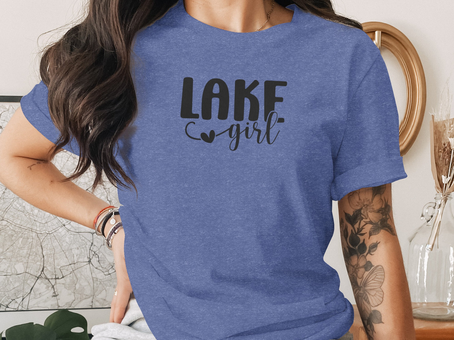Lake Heart Girl Graphic Summer Vacation Outfit T-Shirt T-Shirt - Outdoor & Adventure Collection - Mile Marker 16 Gear by Cloud 16 Clothing Co.