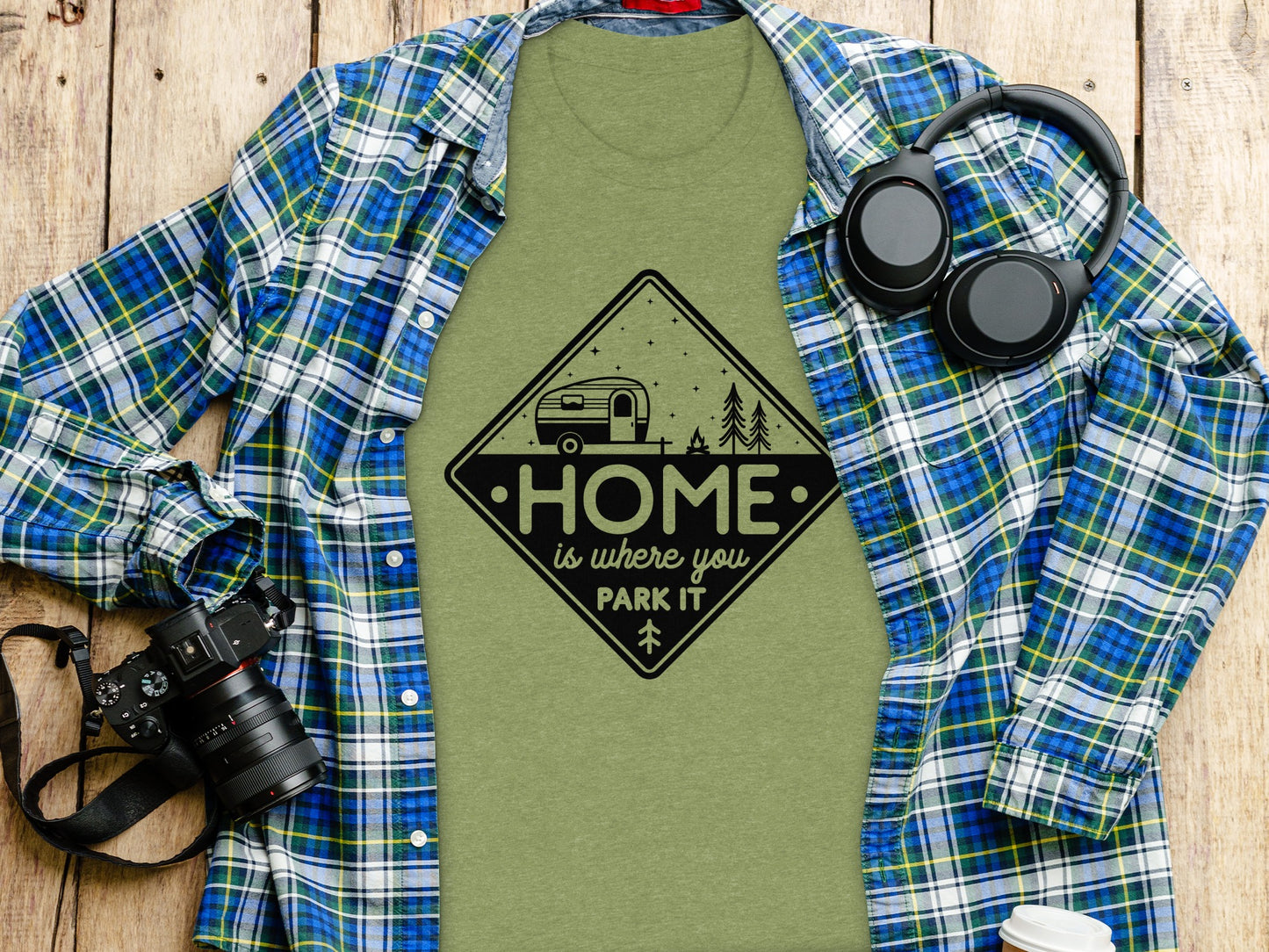 Home Is Where You Park It Camping RV Adventure T-Shirt T-Shirt - Outdoor & Adventure Collection - Mile Marker 16 Gear by Cloud 16 Clothing Co.