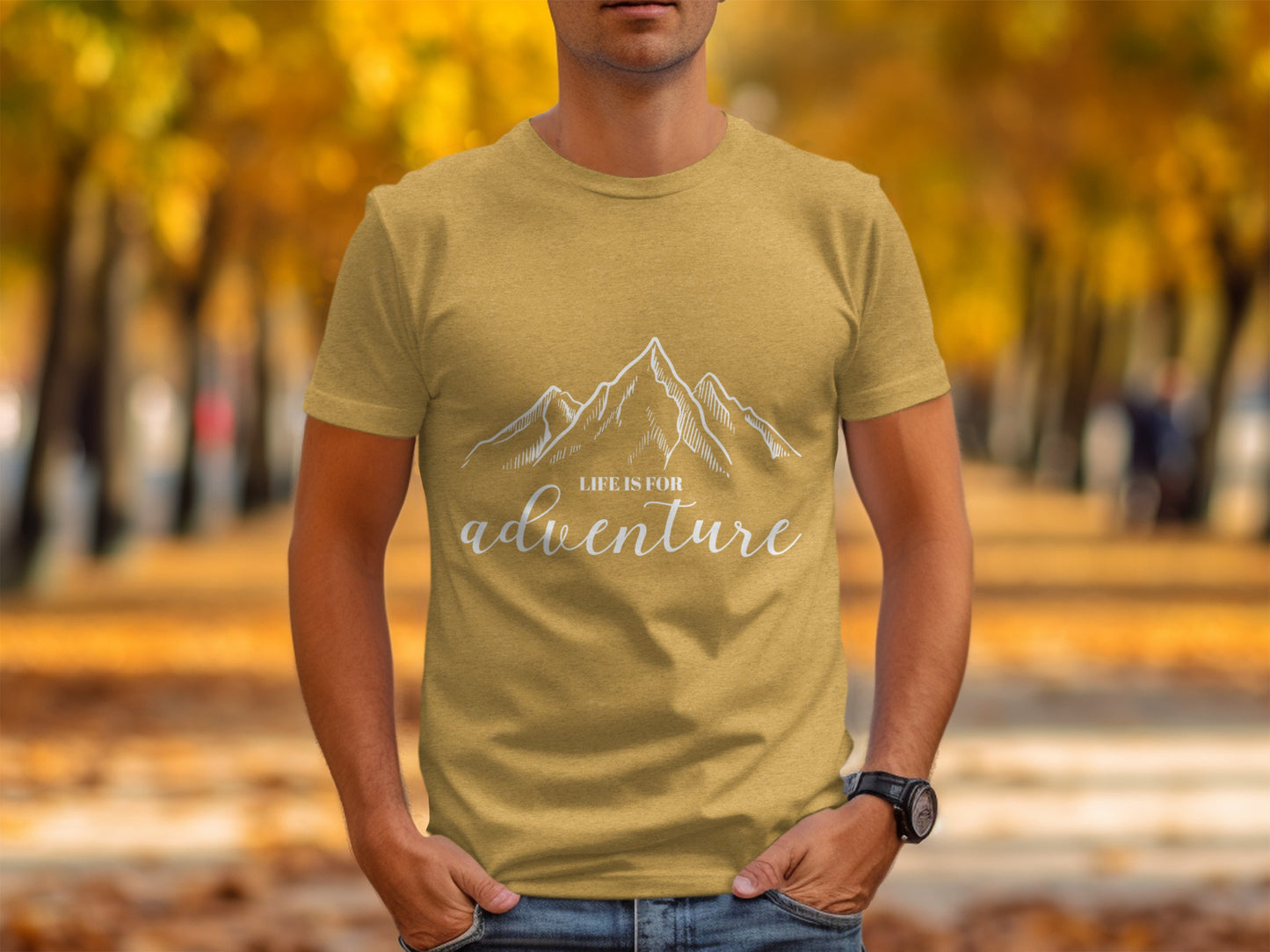 Life Is For Adventure Mountains Graphic Illustration T-Shirt T-Shirt - Outdoor & Adventure Collection - Mile Marker 16 Gear by Cloud 16 Clothing Co.