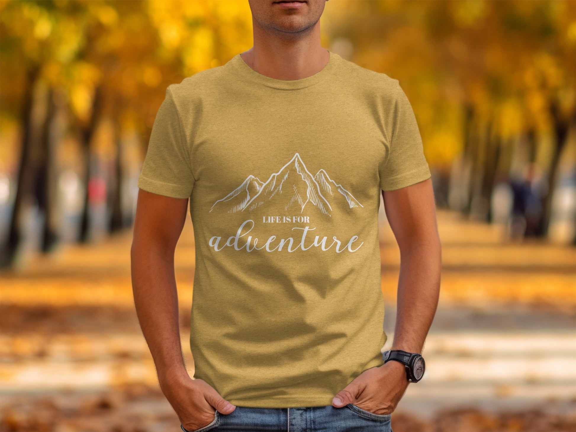 Life Is For Adventure Mountains Graphic Illustration T-Shirt T-Shirt - Outdoor & Adventure Collection - Mile Marker 16 Gear by Cloud 16 Clothing Co.