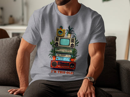 Retro Electronics Stack I'm This Old Graphic Tee Shirt