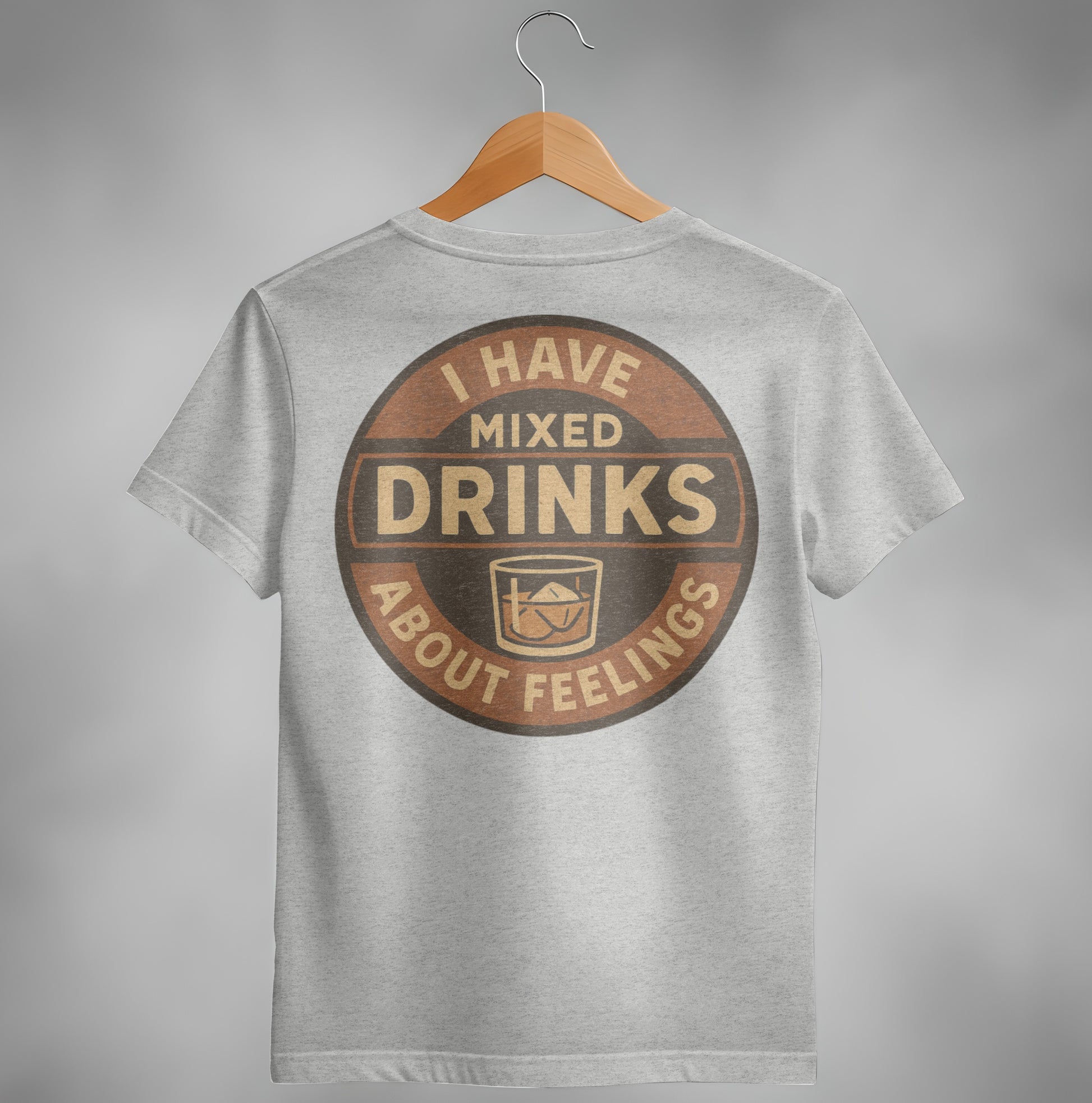 I Have Mixed Drinks About Feelings Retro Design T-Shirt T-shirt - Scrappy Malone's Bar 100-Proof Humor - Cloud 16 Clothing Co.