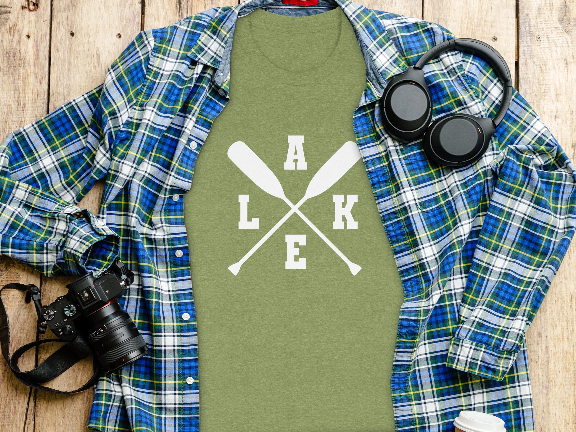 A Lake With Paddle Outdoors Adventure Summer Vacation T-Shirt T-Shirt - Outdoor & Adventure Collection - Mile Marker 16 Gear by Cloud 16 Clothing Co.