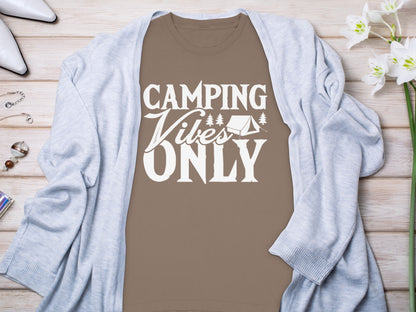 Camping Vibes Only Graphic Casual T-Shirt