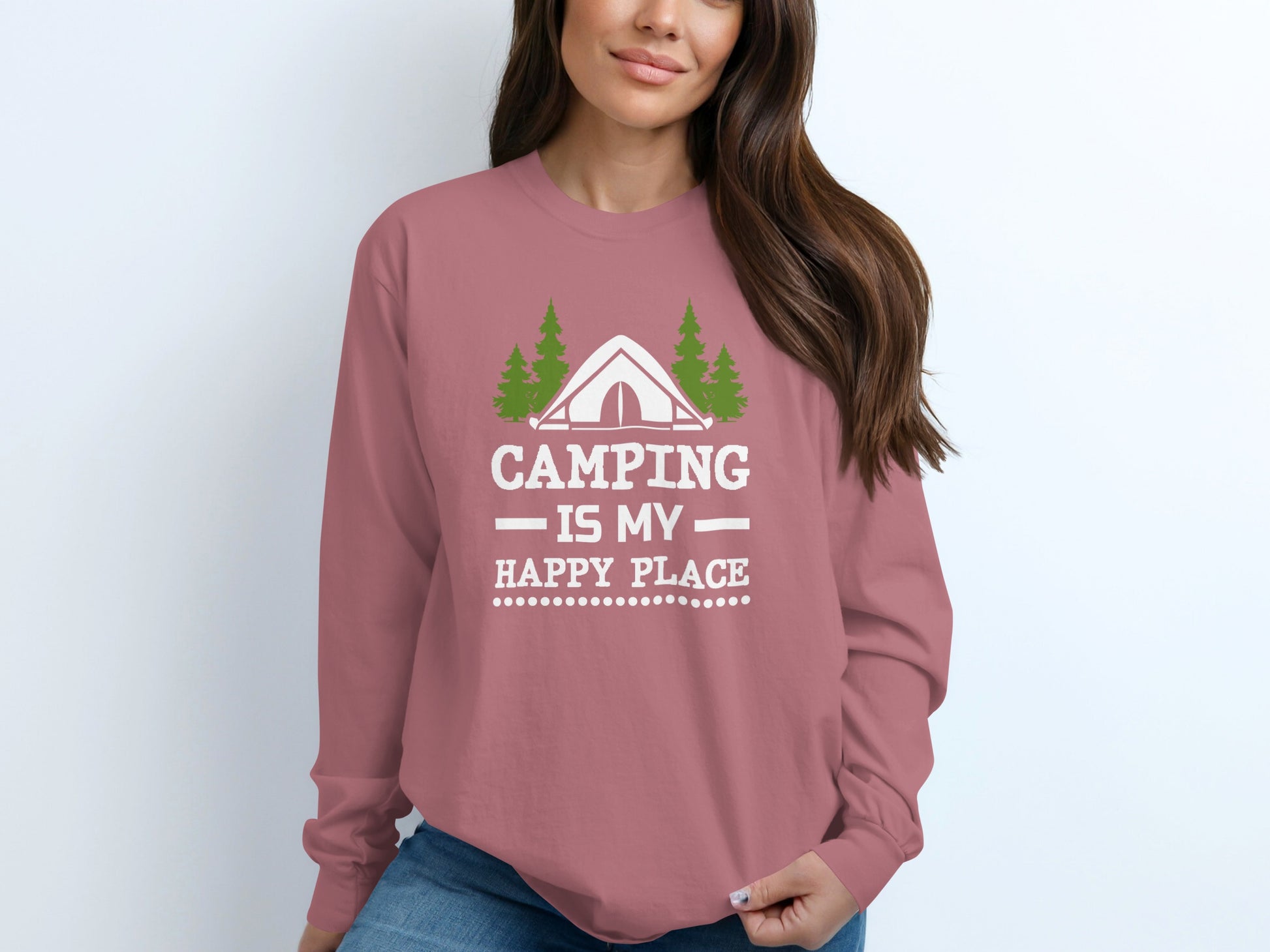 Camping Is My Happy Place Graphic Sweatshirt