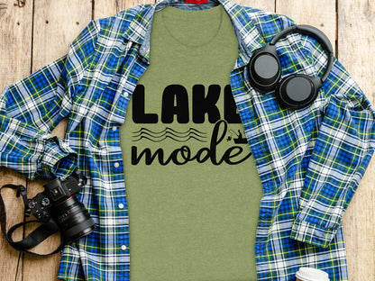 Lake Mode With Fishing Design Graphic Great Outdoors T-Shirt T-Shirt - Outdoor & Adventure Collection - Mile Marker 16 Gear by Cloud 16 Clothing Co.