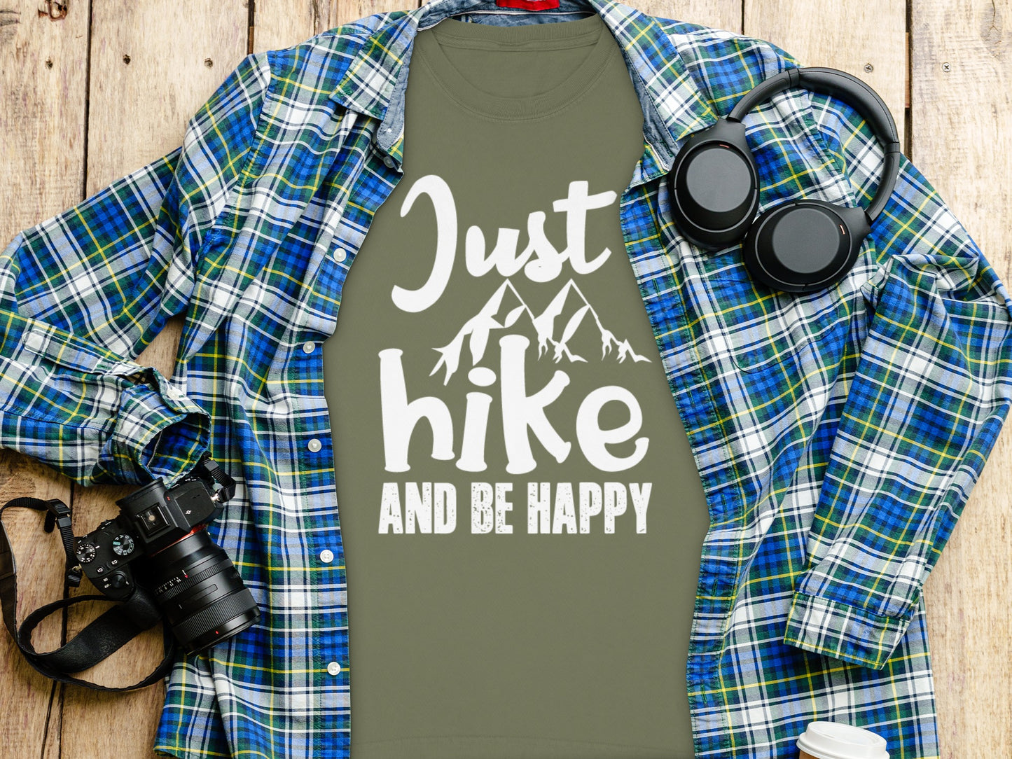 Just Hike and Be Happy Mountains Graphic Shirt