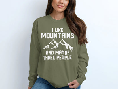 I Like Mountains and Maybe Three People Shirt