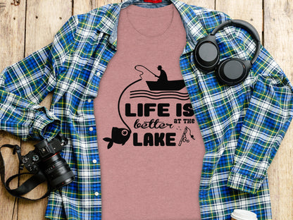 Life Is Better At The Lake Fishing Adventure Graphic T-Shirt T-Shirt - Outdoor & Adventure Collection - Mile Marker 16 Gear by Cloud 16 Clothing Co.