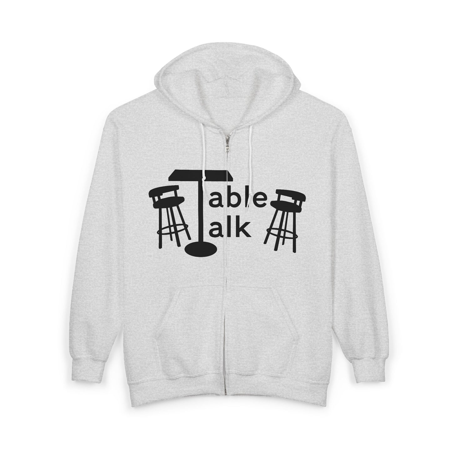 Table Talk Hoodie - Bar Stool Conversation Zip-Up Sweatshirt