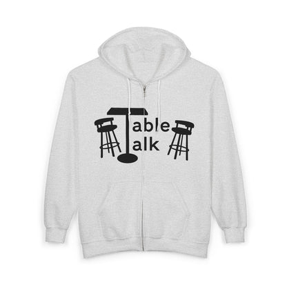 Table Talk Hoodie - Bar Stool Conversation Zip-Up Sweatshirt