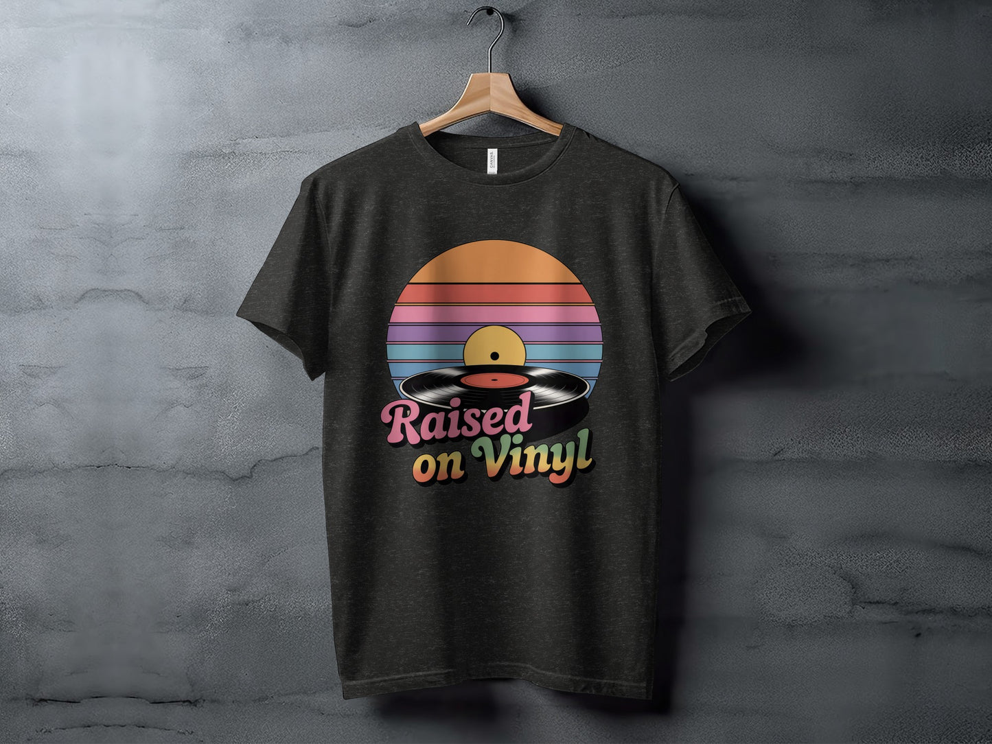 Raised on Vinyl Retro Style Graphic T-Shirt