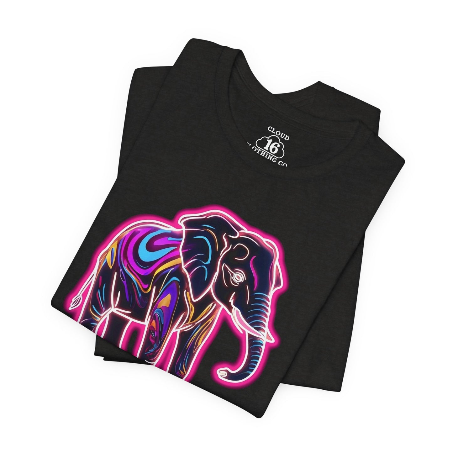 Neon Elephant T-Shirt - Vibrant Animal Graphic Tee for Wildlife Lovers