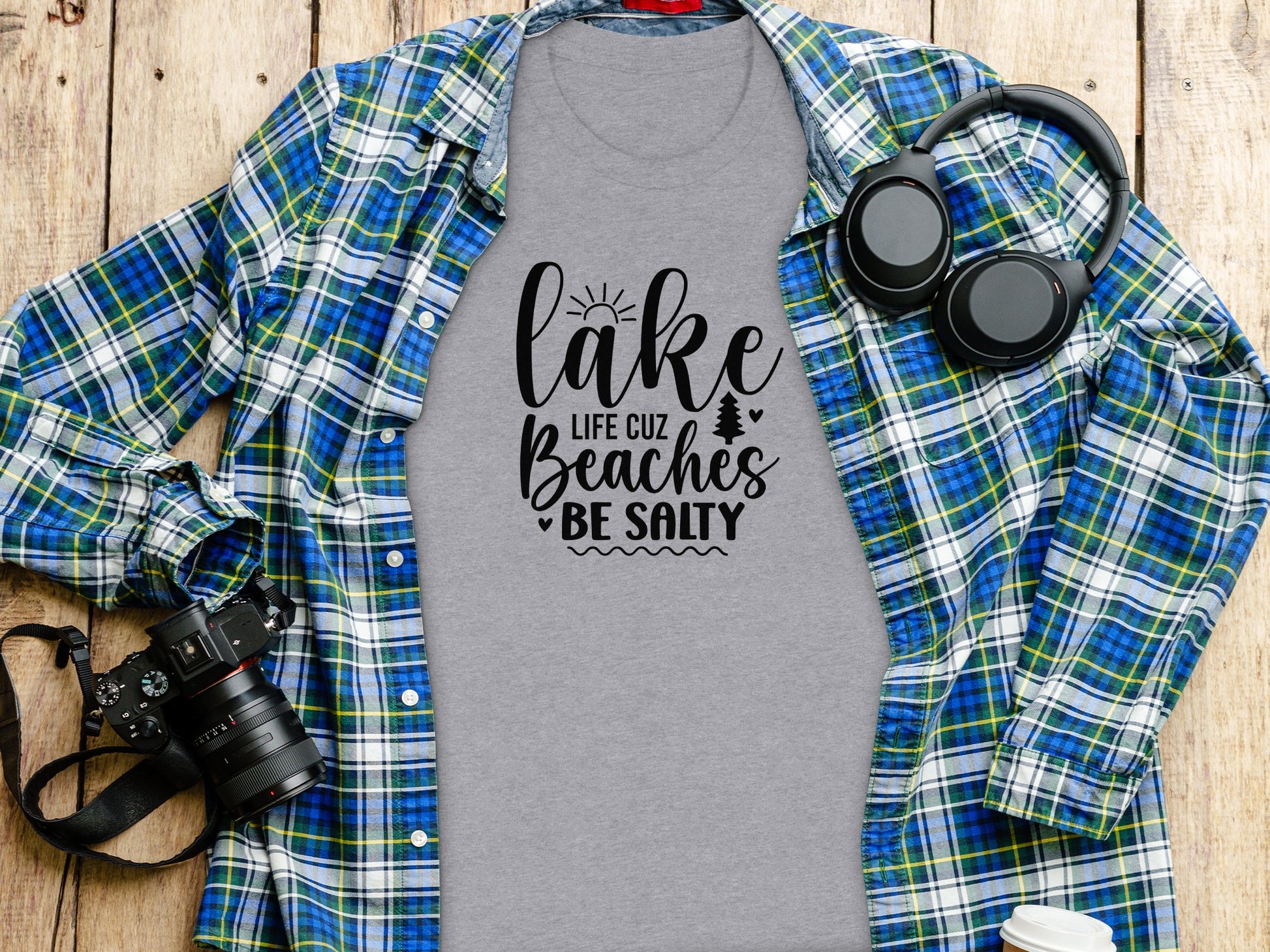 Lake Life Cuz Beaches Be Salty Design For Beach Lovers T-Shirt T-Shirt - Outdoor & Adventure Collection - Mile Marker 16 Gear by Cloud 16 Clothing Co.