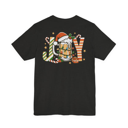 Scrappy Malone's Bar Christmas Tee — "Joy" Beer Mug Holiday Shirt