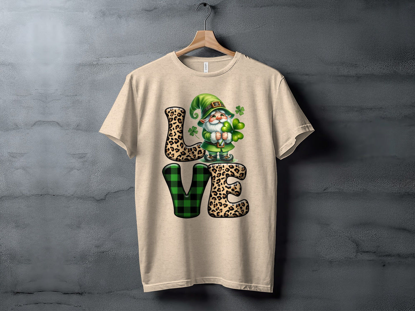 St. Patrick's Day Gnome LOVE Shamrock T-Shirt