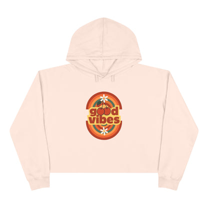 Good Vibes Crop Hoodie - Boho Festival Fashion for Women