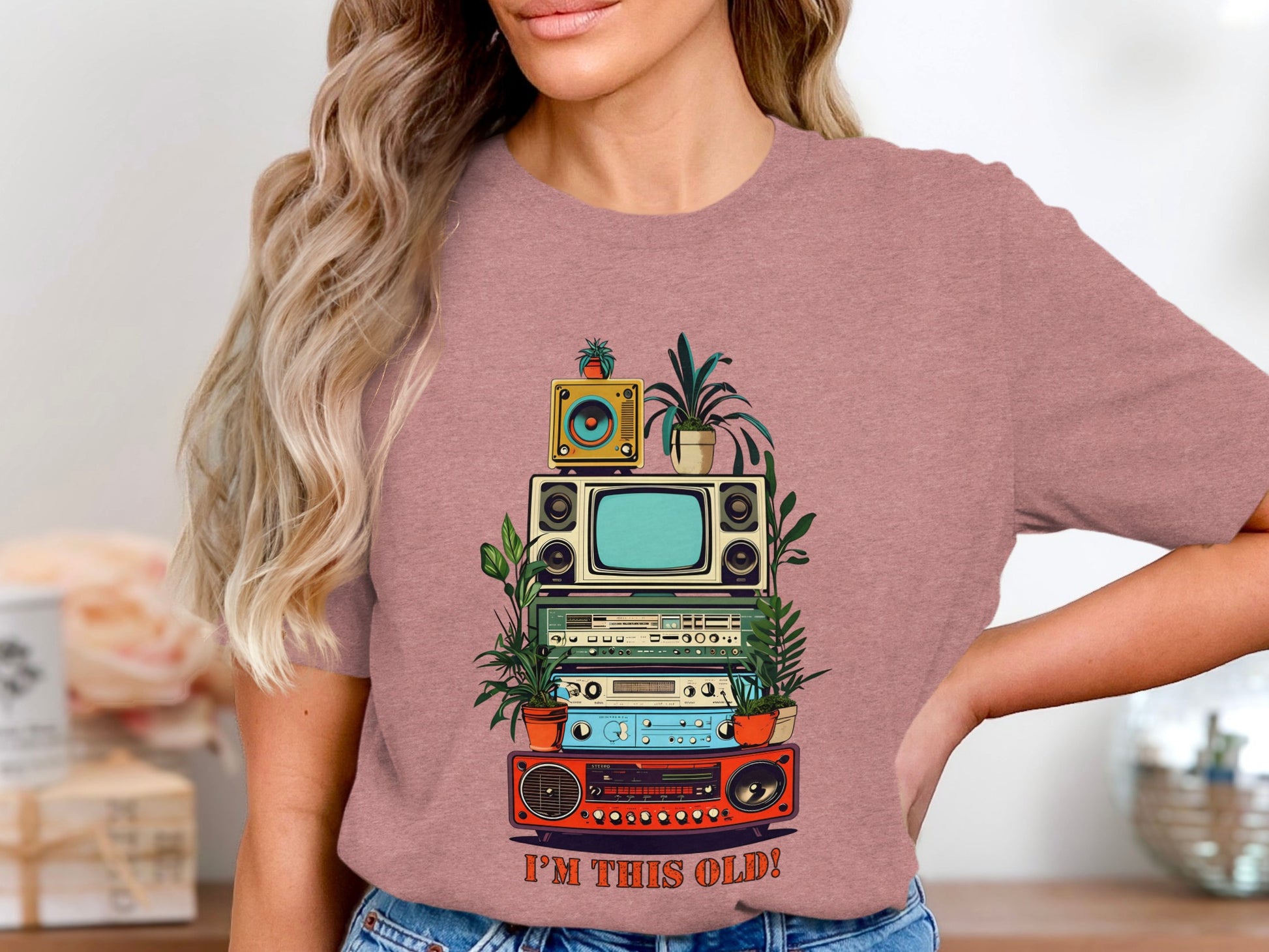 Vintage Electronics and Plants Design Funny T-Shirt