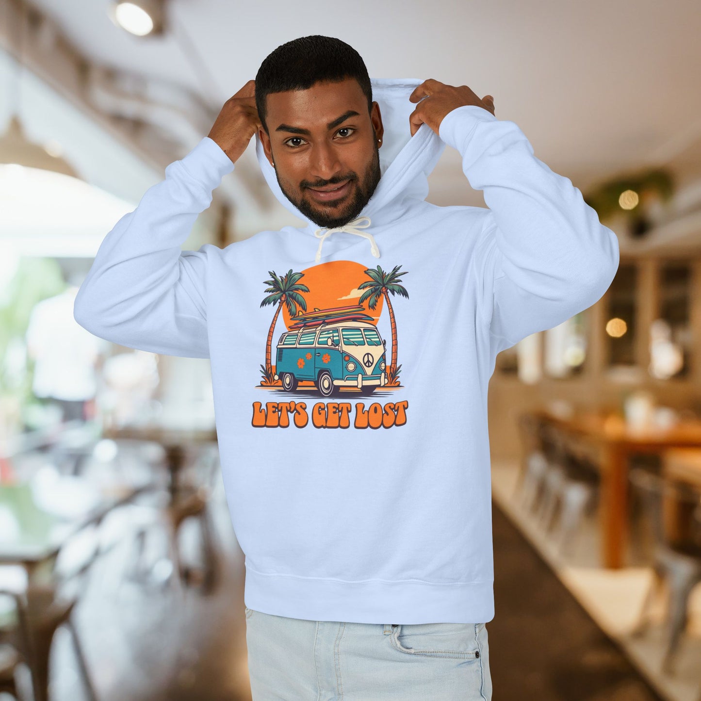 Let's Get Lost Unisex Lightweight Hoodie - Travel Adventure Sweatshirt