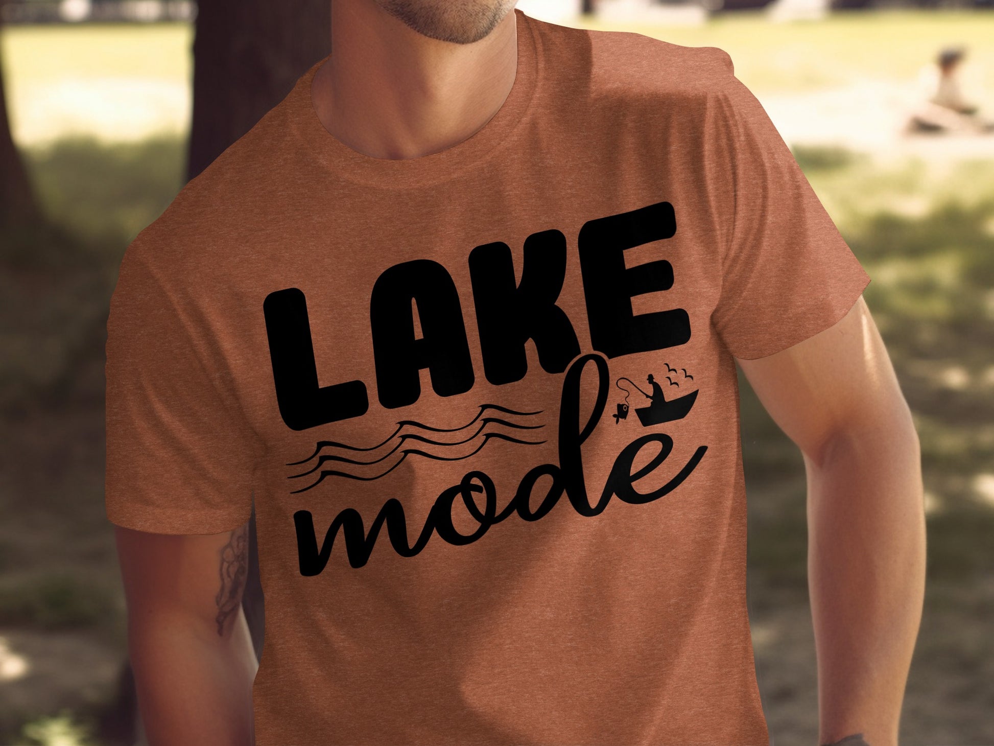 Lake Mode With Fishing Design Graphic Great Outdoors T-Shirt T-Shirt - Outdoor & Adventure Collection - Mile Marker 16 Gear by Cloud 16 Clothing Co.
