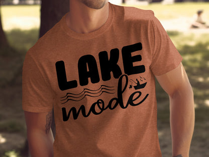 Lake Mode With Fishing Design Graphic Great Outdoors T-Shirt T-Shirt - Outdoor & Adventure Collection - Mile Marker 16 Gear by Cloud 16 Clothing Co.