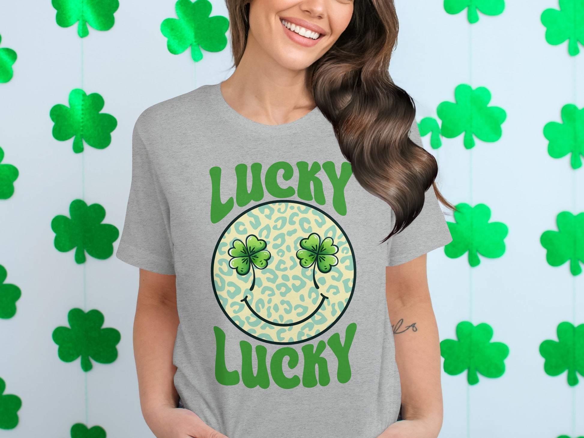 Lucky Lucky Smiling Face with Shamrocks Shirt