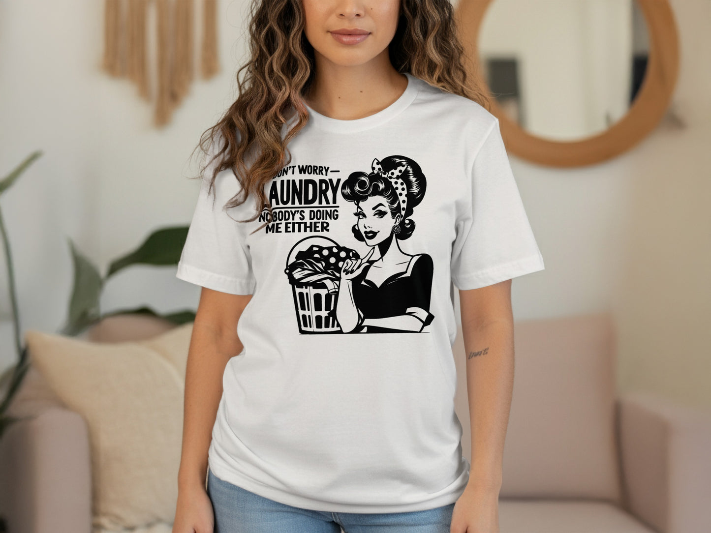 Funny Retro Style Laundry Design Graphic Tee