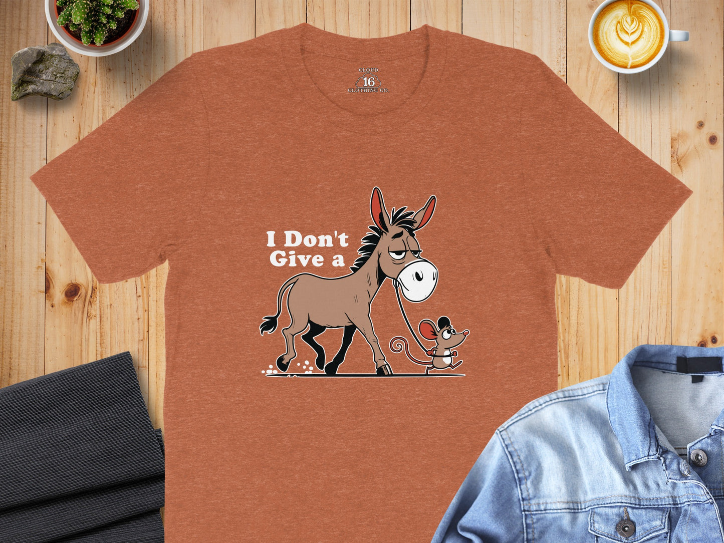 I Don't Give a Donkey and Mouse Graphic T-Shirt
