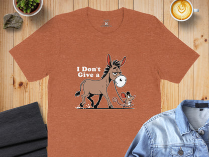 I Don't Give a Donkey and Mouse Graphic T-Shirt
