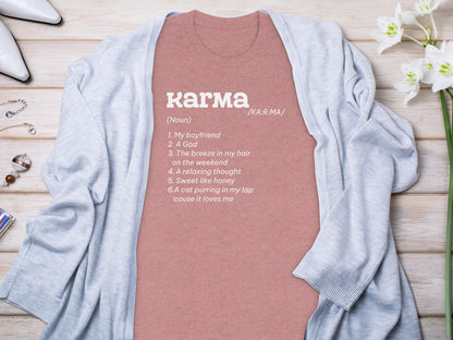 Karma Noun Definition Funny Casual T-Shirt for Women