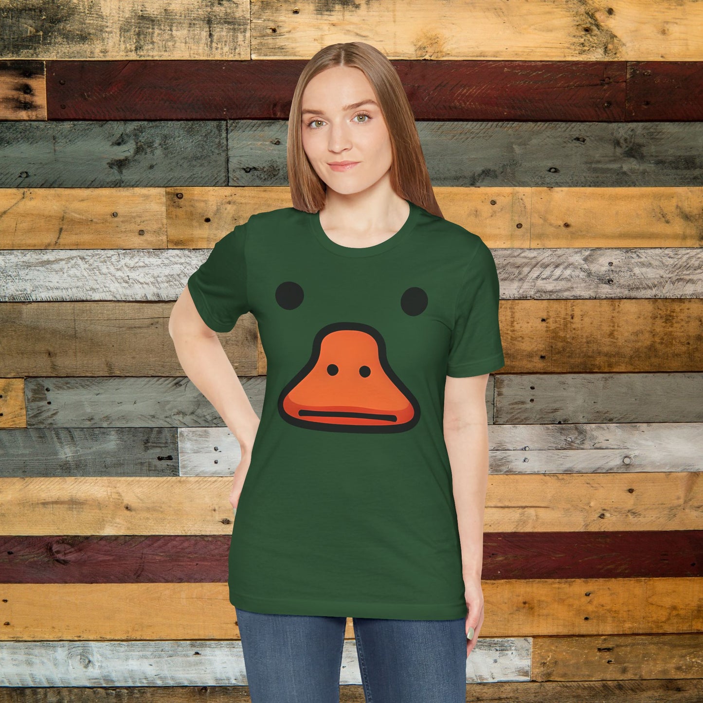 Quirky Duck Face T-Shirt - Funny Animal Graphic Tee for Duck Lovers