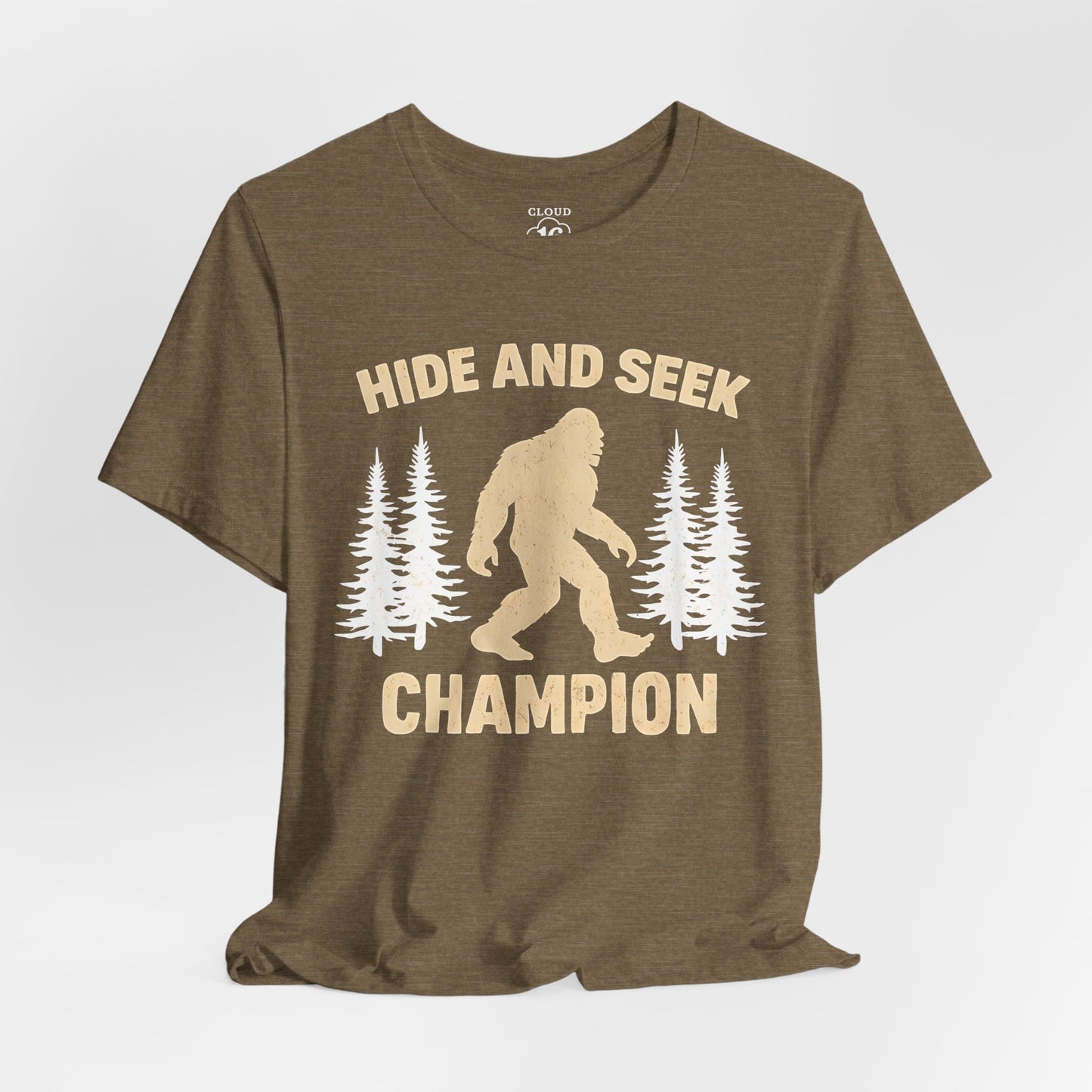 Sasquatch Hide and Seek Champion T-Shirt - Funny Outdoor Camping Tee