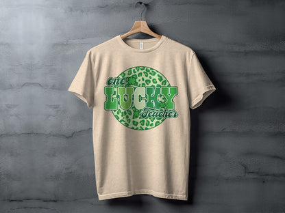 One Lucky Teacher Graphic Print T-Shirt Product